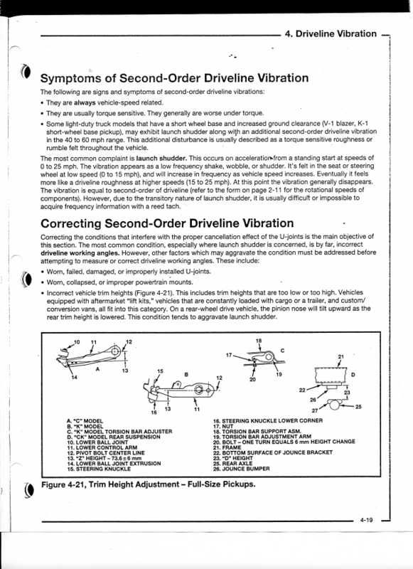 GM Service Manual Driveline Vib Diagnosis The 1947 Present
